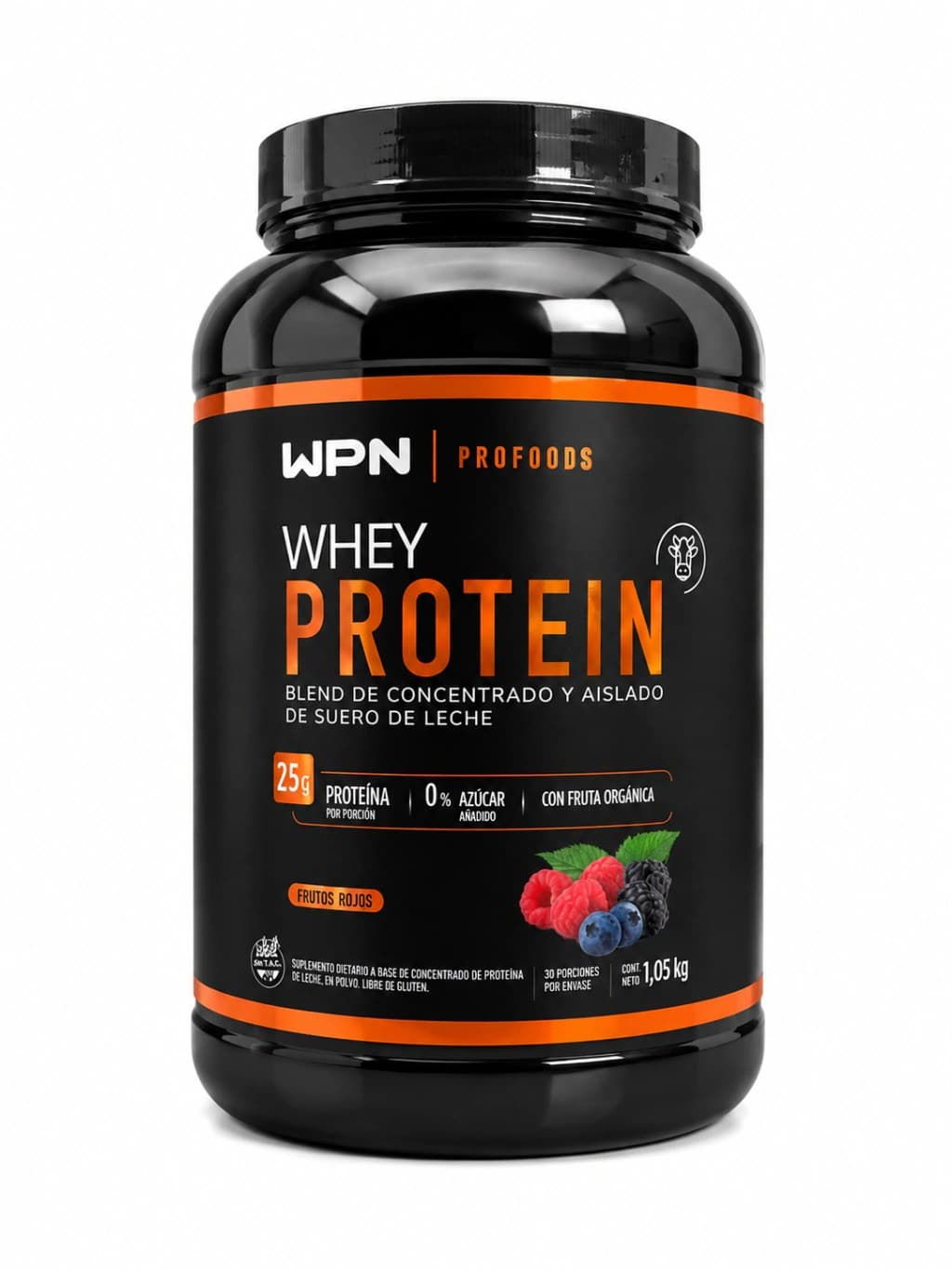 WHEY PROTEIN blend concentrado y aislado sabor frutos rojos