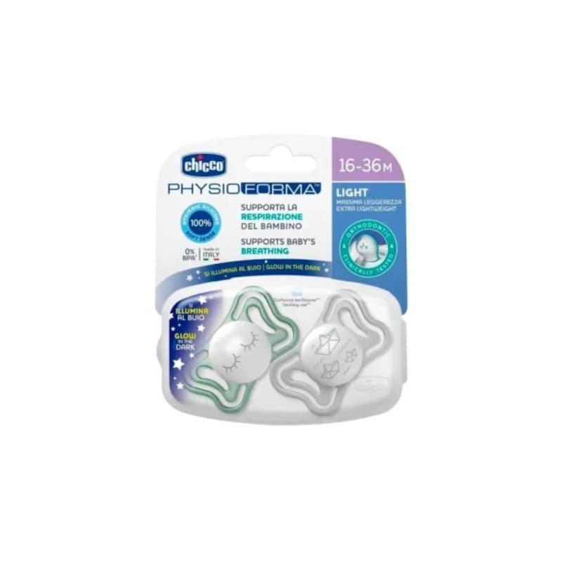 CHUPETE PHYSIO LIGHT DECO NOCTURNO +16m x2